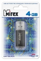 (13600-FMUUSI04) Флеш накопитель 4GB Mirex Unit, USB 2.0, Серебро