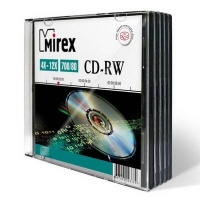 (UL121002A8F) Диск CD-RW Mirex 700 Mb, 12х, Slim Case (5), (5/200) (202325)
