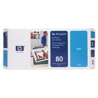 (C4821A) Печатающая головка HP 80 голубая, со средством очистки (4400 стр)
