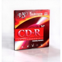 (VSCDRK501) Диск CD-R VS 700 Mb, 52x, Бум. конверт (5), (5/250) (20052)