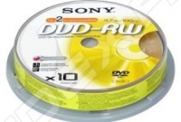 Диск DVD-RW Sony 4.7Gb 2x Cake Box (10 шт) (10DMW47AS2)
