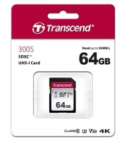 (TS64GSDC300S) Флеш карта SD 64GB Transcend SDХC UHS-I U3