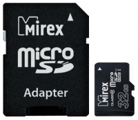 (13613-ADSUHS32) Флеш карта microSD 32GB Mirex microSDHC Class 10 UHS-I (SD адаптер)