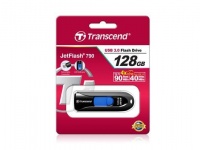 (TS128GJF790K) Флеш накопитель 128GB Transcend JetFlash 790, USB 3.0, Черный/Синий