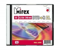 (UL130062A8S) Диск DVD+R Mirex 8.5 Gb, 8x, Slim Case (1), Dual Layer (1/50) (204190)