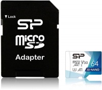 (SP064GBSTXDV3V20) Флеш карта microSD 64GB Silicon Power Superior A1 microSDXC Class 10 UHS-I U3 100
