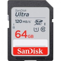 (SDSDUN4-064G-GN6IN) Флеш карта SD 64GB SanDisk SDXC Class 10 UHS-I Ultra 120MB/s