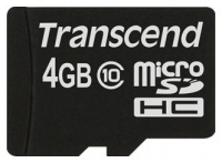 (TS4GUSDC10) Флеш карта microSD 4GB Transcend microSDHC Class 10