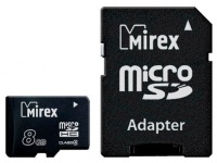 (13613-ADTMSD08) Флеш карта microSD 8GB Mirex microSDHC Class 4 (SD адаптер)